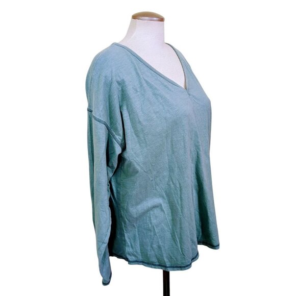 Carhartt Womens XXL 20 Sage Green Loose Fit Logo Long Sleeve Tee T Shirt Top - Picture 2 of 7